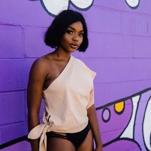 One Shoulder Nude Top